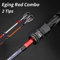 ROLLFISH Carbon Fiber Squid Fishing Rod 2 Solid Tips, Offshore Saltwater Boat Fishing, Lightweight, High Sensitivity, Durable