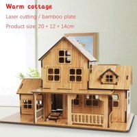 Wooden Jigsaw 3D Building Model Game Diy Handmade Comfortable House Villa Children Adult Birthday Gift