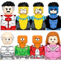 Invincible New Blocks Bricks Knull For Toys Gifts Mysterio Blue Beetle Action Figures Children Building Blocks For Party