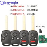 jingyuqin Remote Key 313.8/315/433.92Mhz G8D-380H-A G8D-382H-A G8D-384H-A For Honda Accord Element CR-V HR-V City Odyssey Civic