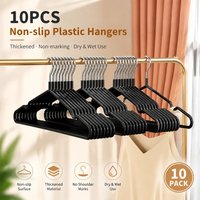 10Pcs Non-slip Clothes Hangers Traceless Heavy Duty Coat Hanger Dry Wet Space Saver Rack for Closet Wardrobe Organizer Bedroom