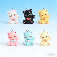 10Pcs Cute 3D Cat Charms for DIY Jewelry Making, Animal Pendants for Earrings, Keychains & Craft Projects