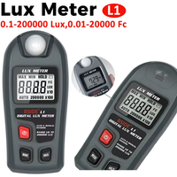 L1 Digital Lux Meter Illuminometer Lux Tester 0.1-200000 Lux Fc LCD Sensor Photometer Pocket Luxmeter Handheld Measure Tester