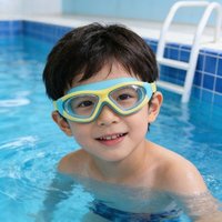 High-definition Children's Waterproof And Anti Fog Swimming Large Frame Glasses, Convenient Goggles Silicone Connected Earplugs