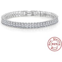 New Style 925 Sterling Silver 8 Inches Single Row Zircon Bracelet For Fashion Women Charm Jewelry Birthday Party Gifts