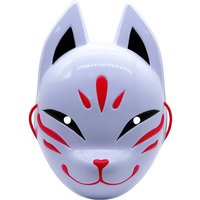 Japanese Anime Demon Fox Mask Cosplay Sabito Makomo Tanjiro Lightweight Plastic Thicken Animal Halloween Party Costume Props