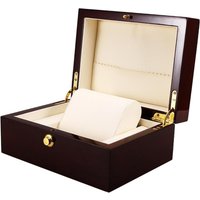 Elegant Solid Wood Wooden Watch Case Storage Box Organizer Display w/ Pillow