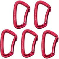 2/5PCS 24KN Bent Gate Outdoor Mountaineering Climbing Carabiner Mountaineering Rappelling Rescue Caving Aluminum Locking