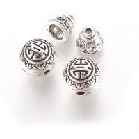 2sets Guru Bead sets T-Drilled Beads 3-Hole Round Buddha Head Beads Antique 10mm Hole: 2mm Calabash Bead: 7.5x7.5mm Hole: 1.5mm