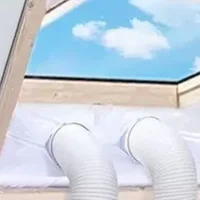Portable Air Conditioner Window Sealing Cloth For Tilting Rotating Sash With Strong Zipper Up To 310cm Circumference White