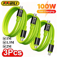 NNBILI 3 Stück 100W USB-C-auf-Typ-C-Kabel, Schnellladekabel für Handys, Datenkabel für iPhone, Xiaomi, Huawei, Typ-C-Schnellladekabel.