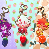 Customizable Acrylic Keychain with Strawberry Nagito Komaeda Orange Hinata Grape Ouma Fruit Design for Anime Lovers