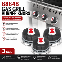 3pcs Upgraded Gas Grill Burner Knobs Compatible with Weber Genesis 300 Series (2011-2016) BBQ Grill Replacement Parts