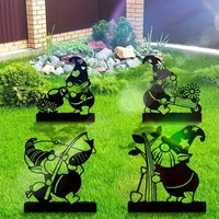 1pc Metal Gnome Garden Stake, Polypropylene Classic Style Christmas Decor, Nature Themed Outdoor Yard Art, No Electricity Floor