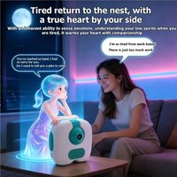 Smart AI Robot Clock WiFi Version Voice Control Assistant Image Recognition Storytelling Desktop Clock