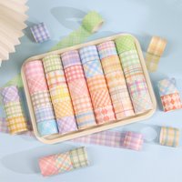 30/60Rolls Grid Washi Tapes Set Cube Tartan Check Paper Adhesive Masking Tape Decoration Stickers A3109