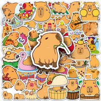 50Pcs Cute Capybara Stickers Decals For Phone Laptop Suitcase Notebook Skateboard Waterproof Stickers