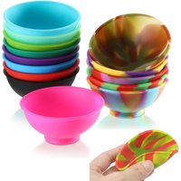 2pcs Set Silicone Bowls Kitchen Multicolored Reusable Container Dish Snack Spice Box for Sauce Nut Candy Fruit Makeup Appetizer