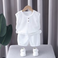 New Fashion Children Boys Girls Bears Clothes Summer Baby O-Neck Vest Shorts 2Pcs/Set Infant Kids Cartoon Toddler Tracksuits