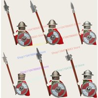 MOC Building Blocks, Buildable Mini Red Helmet Soldier Figures with Armor Accessories, Trendy Collectible Ornament Toys & Gifts