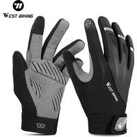AliExpress West Biking Full Finger Bike Gloves Shockproof Cycling Gloves for Men Women Road Mountain Bicycle MTB Biking Motorcycle Gloves