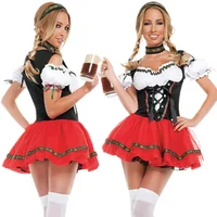 Carnival Oktoberfest Dirndl Costume Dress Women Germany Beer Maid Tavern Wench Waitress Outfit Cosplay Halloween Fancy Party