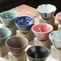 Japanese Style Retro Ceramic Coffee Cup Rough Pottery Tea Cup Latte Pull Flower Porcelain Cup Pottery Mug For Home Coffee Mug