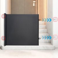 Pet Gate Retractable Mesh No Drilling Anti Dog Jumping Fence Extendable Sliding Mesh Barrier Protective Fence for Garage Balcony