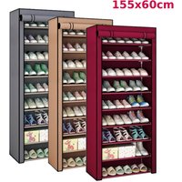 155x60cm Simple Shoe Cabinet Adjustable shoe rack Multi-layer Large Capacity Shoe Storage Cabinet Dust-proof Shoe Cabinet