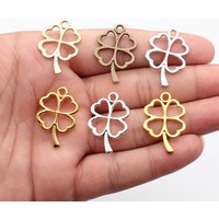WYSIWYG 10pcs 21x31mm 6 Colors Trendy Pendant DIY Lucky Four Leaf Clover Charms Pendant For DIY Jewelry Making
