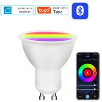 Tuya GU10 Dimmable Smart Bulb WiFi or Bluetooth LED Light Lamps Smart Life App Control Spotlight Bulb Works With Alexa Google