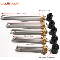 LUJINXUN Electric Water Heater DN32 DN40 DN50 Immersion Heating Element SUS304 220V Tubular Booster 3KW 4.5KW 6KW 9KW 220V 12KW
