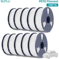 SUNLU PETG/PLA/PLA PLUS 3D-Filament 1,75mm 10KG Schwarz Weiß Grau Verwicklungsfreies Filament Mit Wiederverwendbarer Spule für die Meisten FDM-Drucker