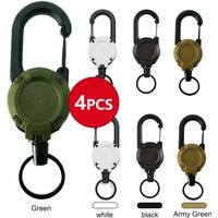 1/2/3/4pcs Outdoor Retractable Keychain Heavy Duty Carabiner Badge Holder Retractable ID Badge Clip Reel Key Chain For Fishing