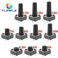 20PCS Tact Push Button Switch 12V Copper 4Pin SMD Micro Switch 6X6X5 4.3 5 5.5 6 7 8 9 10 11 12 13 15MM TV Toys Home Use Button