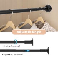 Adjustable No Drill No Installation Nail-Free Clothes Drying Telescopic Pole Laundry Room Bathroom Curtain Storage Extendable Ha