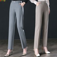 2026 New Women's Suit Pants, Black Gray Khaki Pantalones Spring Female Slim Trousers, Asian Size 26 27 28 29 30 31 32 33
