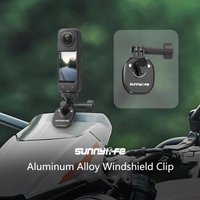 Clamp Clip Sunnylife Motorcycle Windshield Mount for insta360 X5 X4 X3 GO3S/ACE PRO2/Gopro Hero /DJI Action 5 Pro 4 3 2/Pocket 3