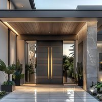 Double Swing Casement Entrance Door Exterior Pivot Front Entry Security Storm Main Doors Aluminum Home Decor Customize