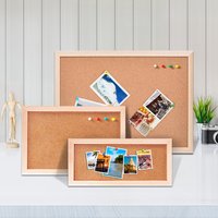 Vintage-Rahmen aus Kiefernholz, Korktafel, Bulletin-Nachrichtentafel, Foto-Anzeigetafeln, 3 Größen für ausgewählte
