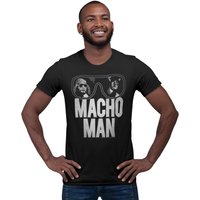 Macho Man Randy Savage T-Shirt Men Summer Sunglasses Graphic Short Sleeve Slim Fit Streetwear Retro Wrestling Fan Top