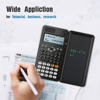 Scientific Calculators for Students 991ES Office Calculators Desktop 4-Line Display Calculator with Erasable LCD Writing Tablet
