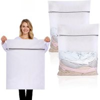 2pcs Set of Extra Large Mesh Bags 23.62 X 23.62 Inches,Thickened Durable Zipper Design, Special for Washing Blankets, Curtains