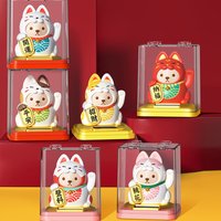 Solar Powered Wealth Cat Ornament Creative Cute Home Car Decorations For Desk Cabinet Fireplace Table Festival Party Gifts 1pc