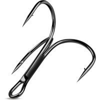 50Pcs Fishing Treble Hooks Sharp Round Bend Barbed Treble Hook High Carbon Steel Triple Hook for Bass Trout Saltwater Freshwater
