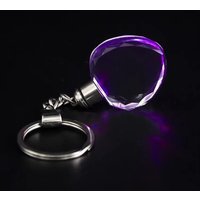 Blank K9 Color Light Crystal Glass Keychain Album Personalized Logo Heart shaped Crystal Keychain