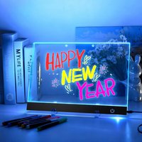 DIY Drawing Board Lighting LED Message Note Board 7 Colors Rewritable Glowing Night Light Desk Wall Hang Decoration Kids Gifts