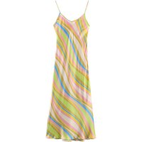Women's Dress 2026 Summer New Multi-Color Striped Spaghetti Strap Satin Midi Dress Beach Vacation Elegant and Graceful