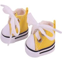 New 4.5Cm Length Doll Shoes Solid Color For 17cm High Top Sneakers Kpop Dolls Lace Up Canvas Shoes Doll Toys