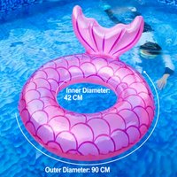 Adult Inflatable Mermaid Tail Swim Ring – Transparent Blue Krystal Clear Pool Float, Durable Summer Swim Gear for Adults & Kids